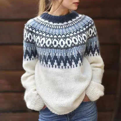 Pernille | Women's Fair Isle Relaxed Fit Pullover Sweater