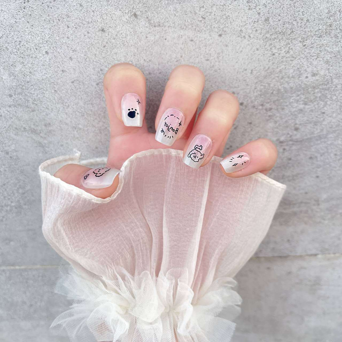 Playful Character Press-On Nail Art Set