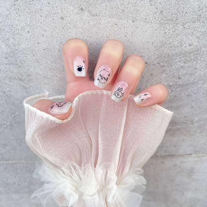 Playful Character Press-On Nail Art Set
