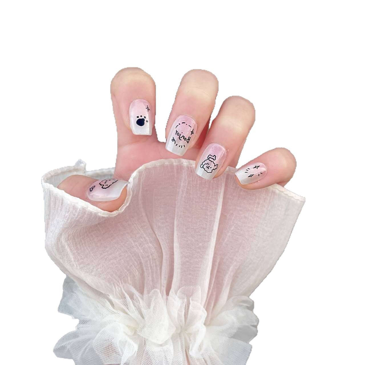 Playful Character Press-On Nail Art Set