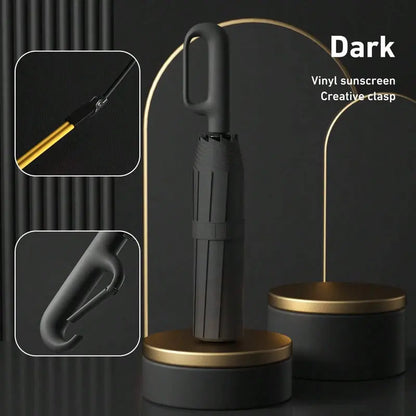 Portable Automatic Folding Umbrella - Windproof and Waterproof with Loop Buckle
