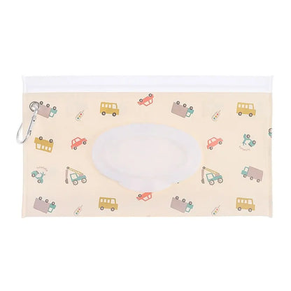 Portable Baby Wet Wipe Pouch with Flip Top Lid and Snap Strap