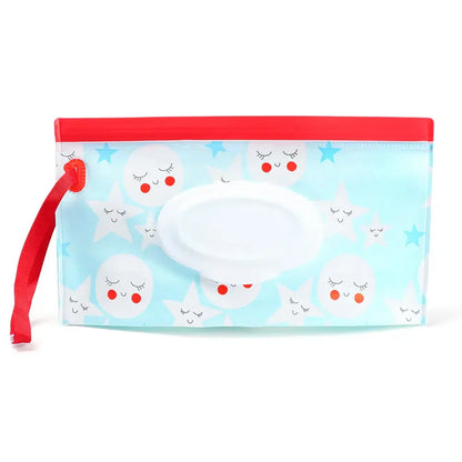 Portable Baby Wet Wipe Pouch with Flip Top Lid and Snap Strap