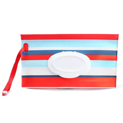 Portable Baby Wet Wipe Pouch with Flip Top Lid and Snap Strap