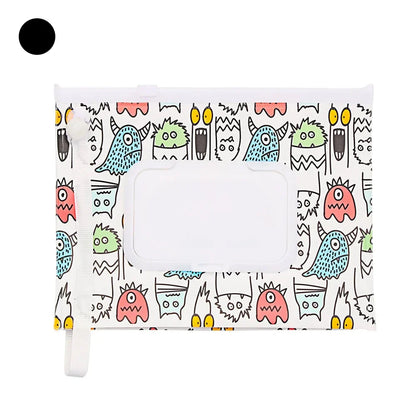 Portable Baby Wet Wipe Pouch with Flip Top Lid and Snap Strap
