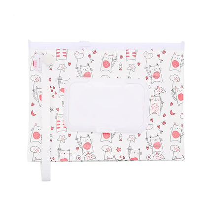 Portable Baby Wet Wipe Pouch with Flip Top Lid and Snap Strap