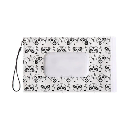 Portable Baby Wet Wipe Pouch with Flip Top Lid and Snap Strap