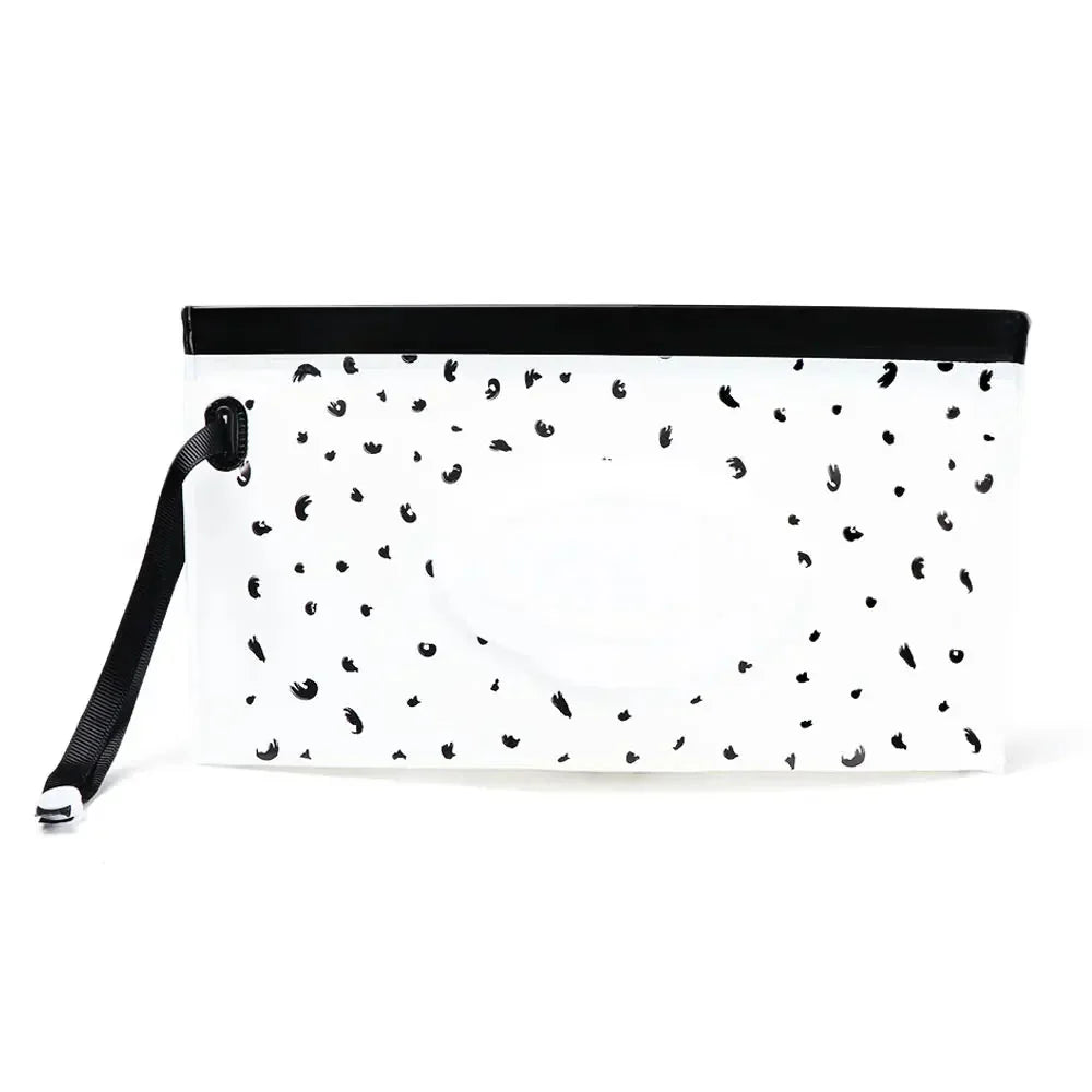 Portable Baby Wet Wipe Pouch with Flip Top Lid and Snap Strap