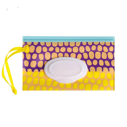 Portable Baby Wet Wipe Pouch with Flip Top Lid and Snap Strap