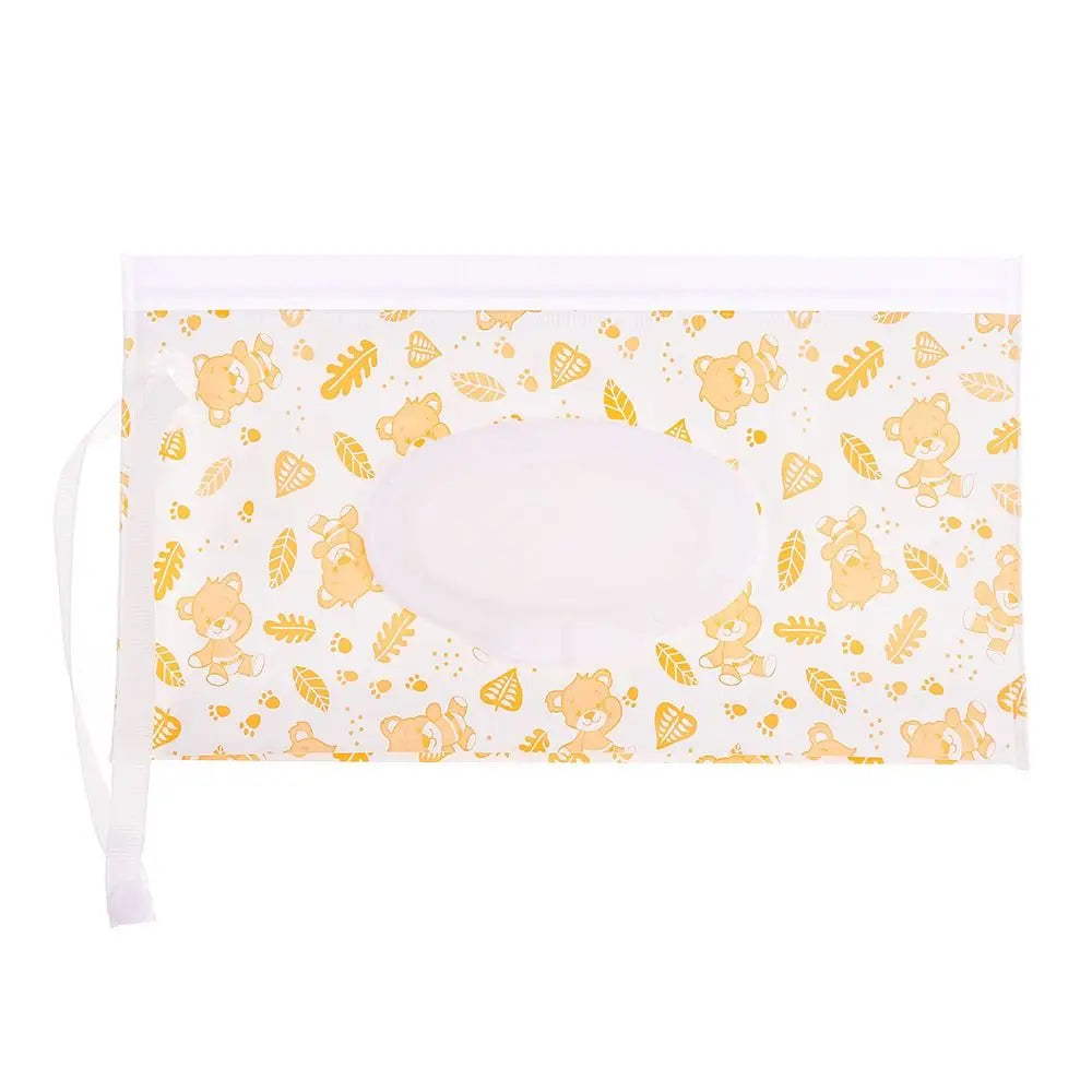 Portable Baby Wet Wipe Pouch with Flip Top Lid and Snap Strap
