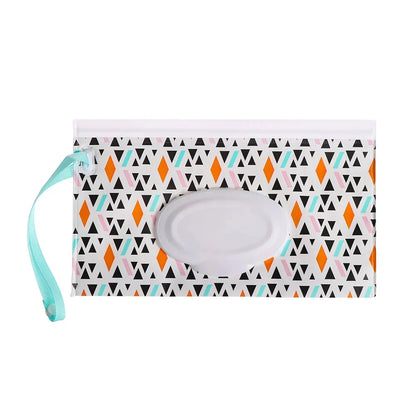 Portable Baby Wet Wipe Pouch with Flip Top Lid and Snap Strap