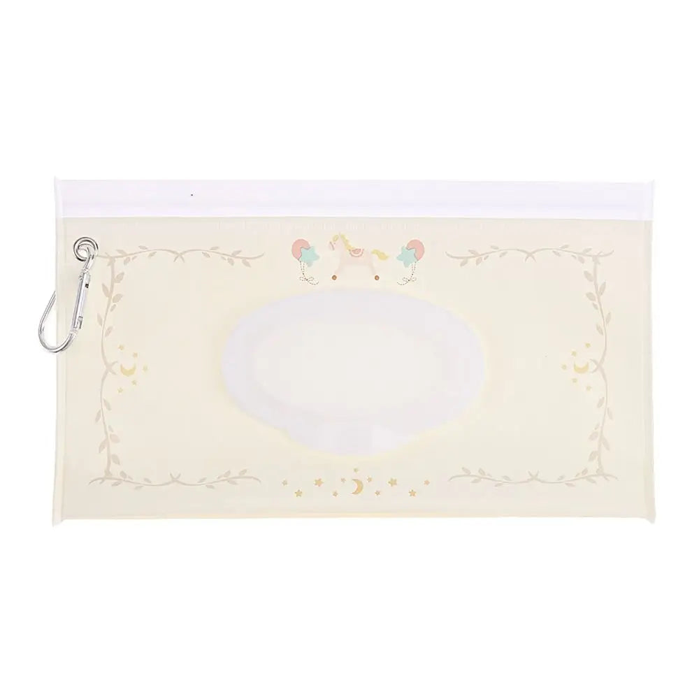 Portable Baby Wet Wipe Pouch with Flip Top Lid and Snap Strap