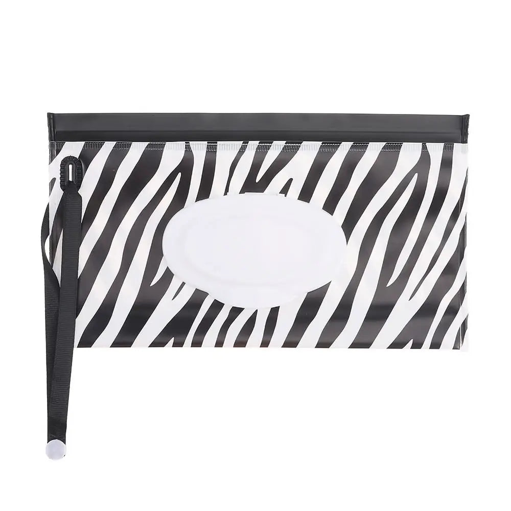 Portable Baby Wet Wipe Pouch with Flip Top Lid and Snap Strap