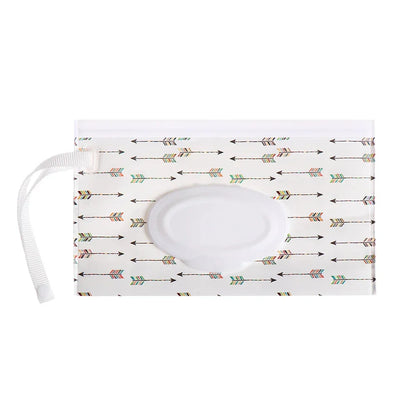 Portable Baby Wet Wipe Pouch with Flip Top Lid and Snap Strap