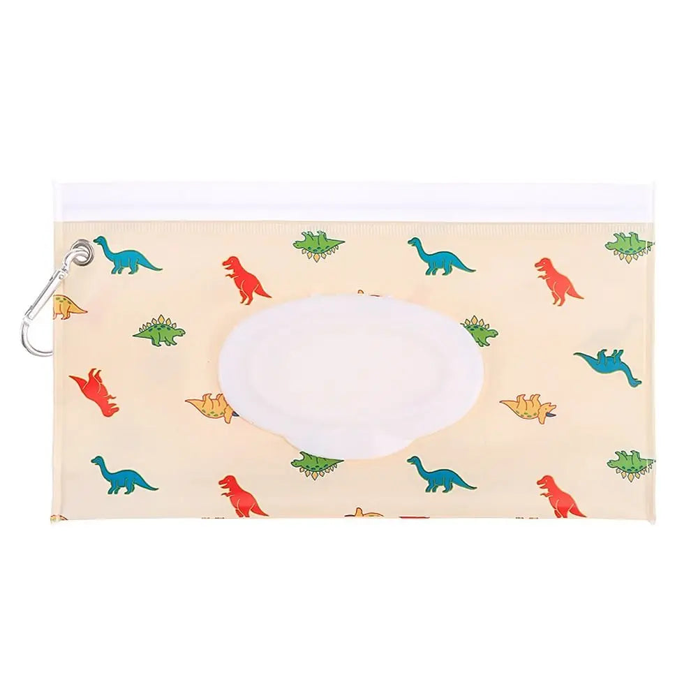 Portable Baby Wet Wipe Pouch with Flip Top Lid and Snap Strap