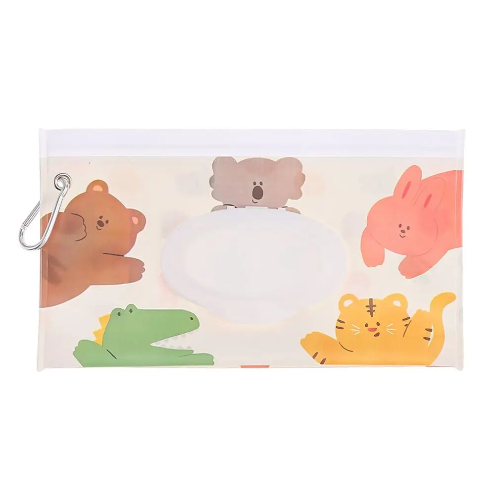 Portable Baby Wet Wipe Pouch with Flip Top Lid and Snap Strap