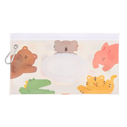 Portable Baby Wet Wipe Pouch with Flip Top Lid and Snap Strap