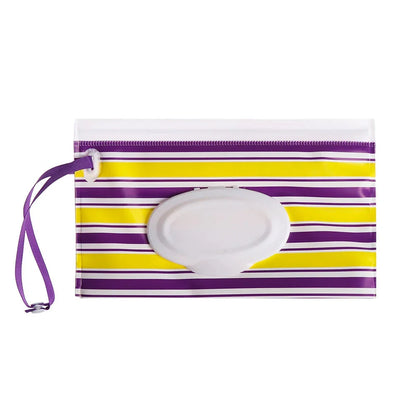 Portable Baby Wet Wipe Pouch with Flip Top Lid and Snap Strap