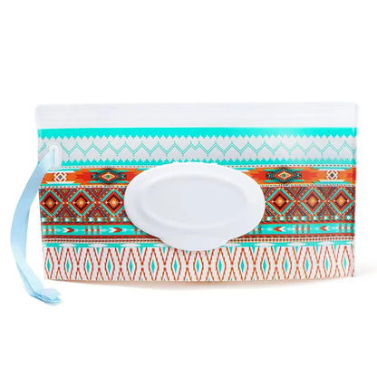 Portable Baby Wet Wipe Pouch with Flip Top Lid and Snap Strap