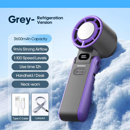 Portable Handheld Cooler Fan with 100 Speeds & Turbo Airflow