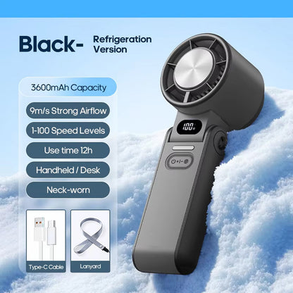 Portable Handheld Cooler Fan with 100 Speeds & Turbo Airflow