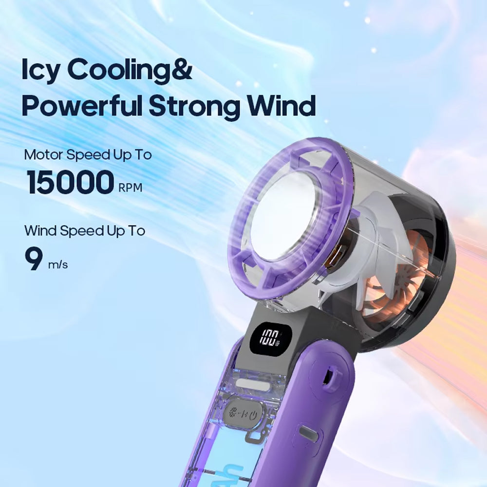 Portable Handheld Cooler Fan with 100 Speeds & Turbo Airflow