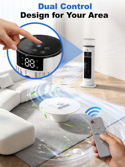 Portable Tower Fan Cooler with Humidifier & Remote - Image 1
