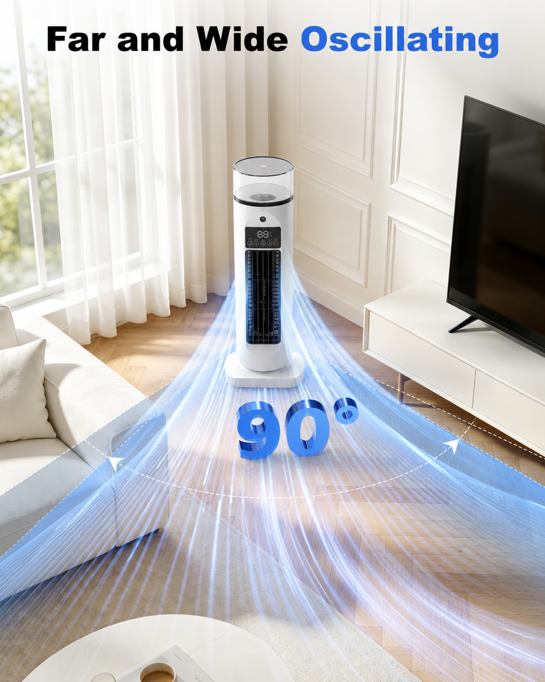Portable Tower Fan Cooler with Humidifier & Remote - Image 1