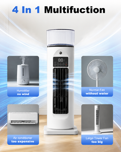 Portable Tower Fan Cooler with Humidifier & Remote - Image 2