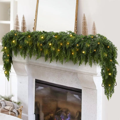 Pre-Lit Christmas Cedar Garland
