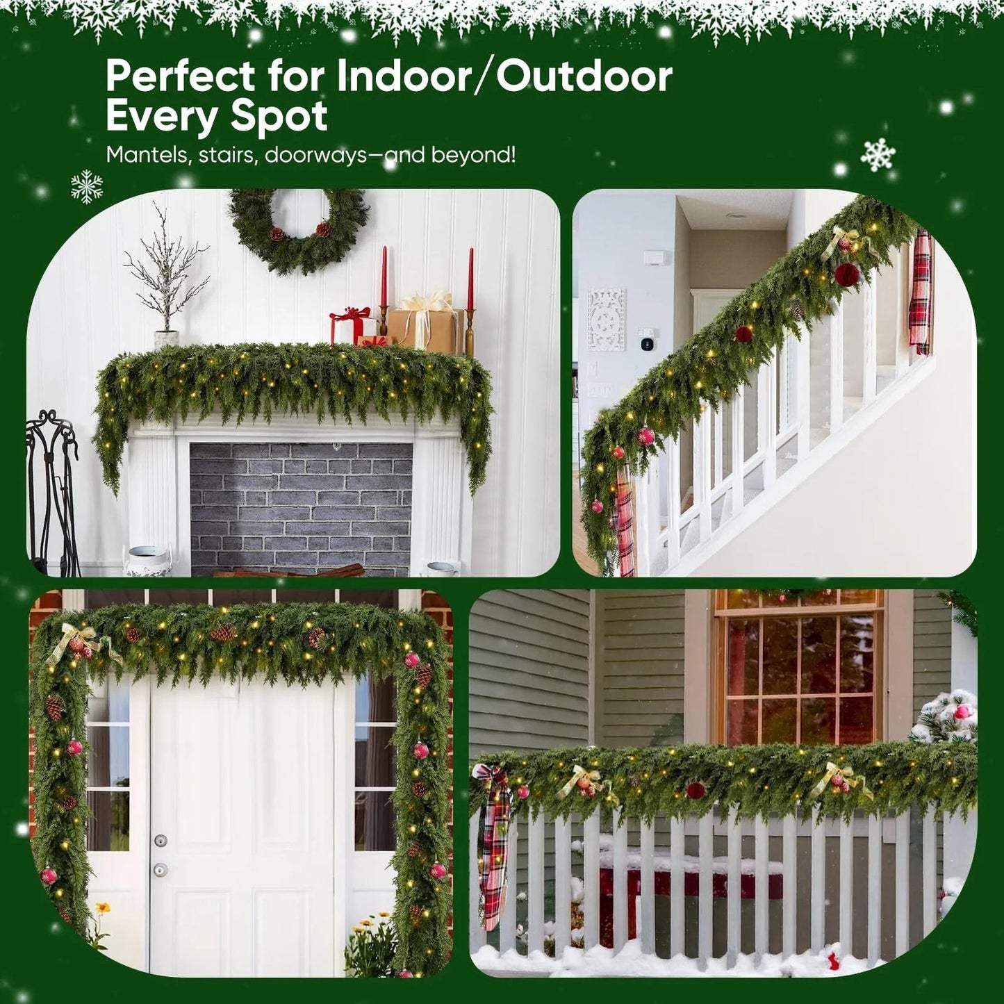 Pre-Lit Christmas Cedar Garland