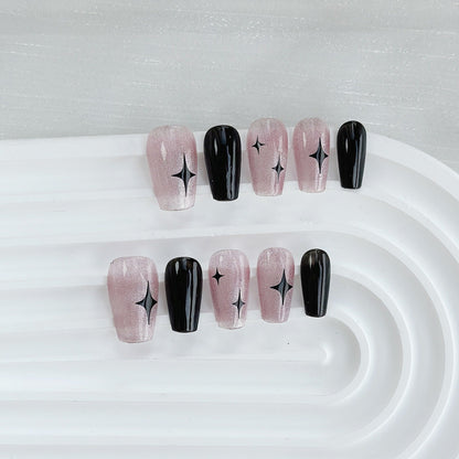 Press-On Nail Set with Star Accents