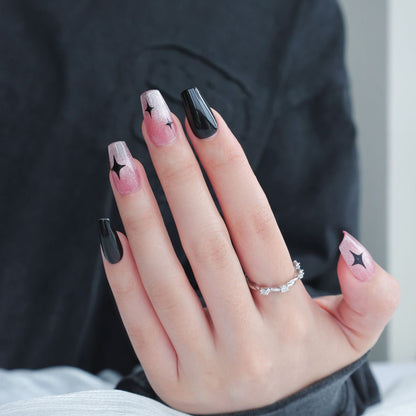 Press-On Nail Set with Star Accents