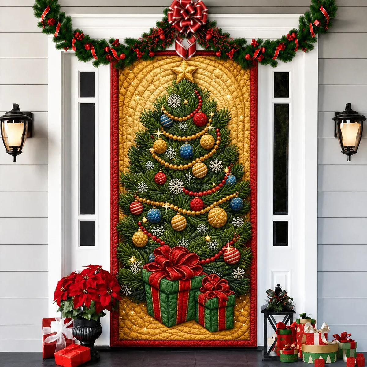 Printed 3D-Effect Christmas Door Cover