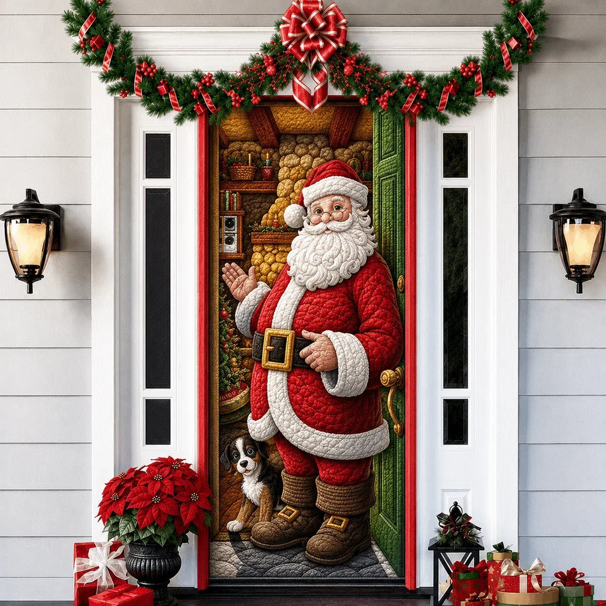 Printed 3D-Effect Christmas Door Cover