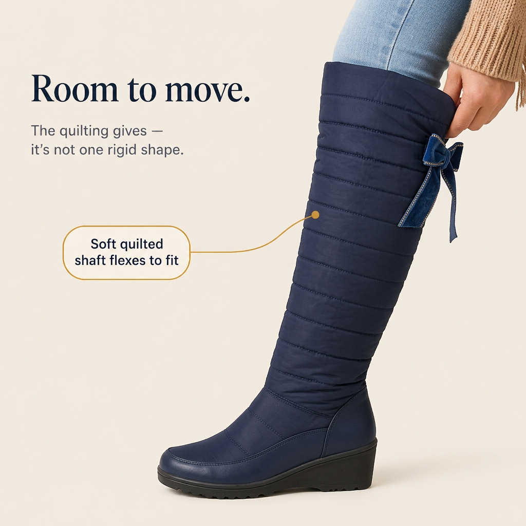 Quilted Puffer-Style Tall Winter Boots