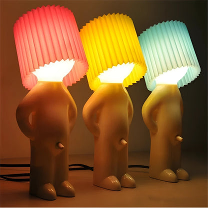 Quirky Human-Shaped Table Lamp — Portable Battery-Powered Light