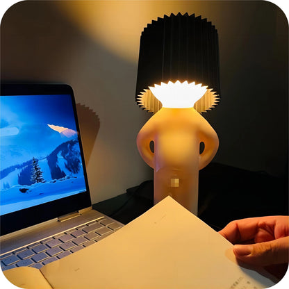 Quirky Human-Shaped Table Lamp — Portable Battery-Powered Light