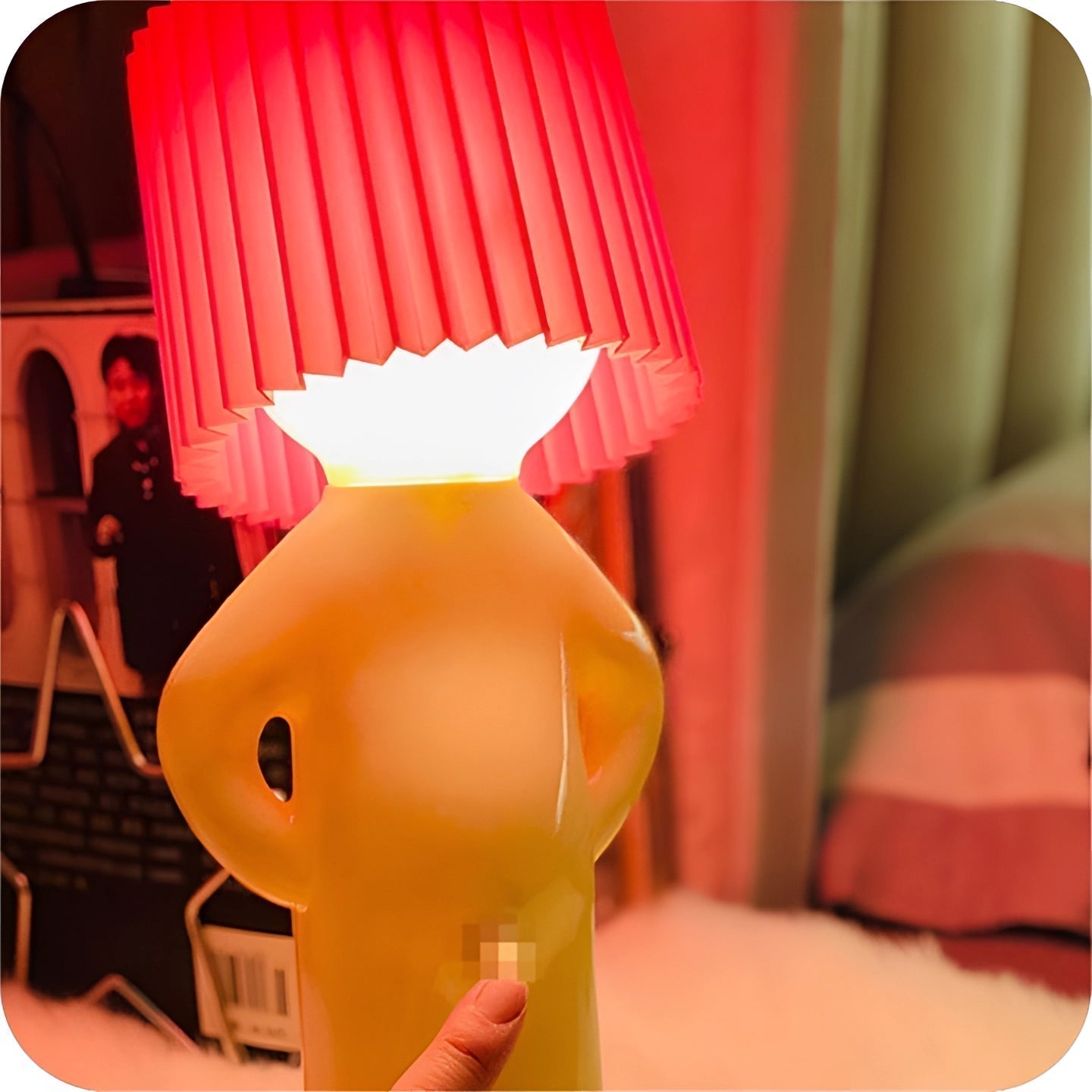 Quirky Human-Shaped Table Lamp — Portable Battery-Powered Light