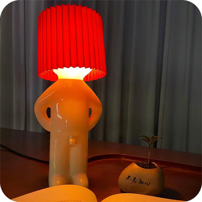 Quirky Human-Shaped Table Lamp — Portable Battery-Powered Light