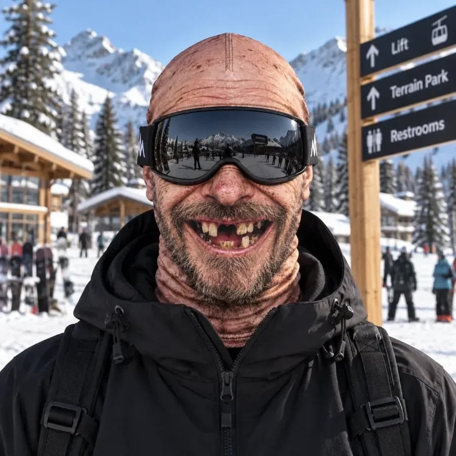 Realistic Face Balaclava – Funny Ski & Snowboard Mask for Cold Weather