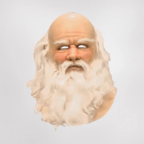 Realistic Latex Full-Head Santa Claus Mask with Long White Beard