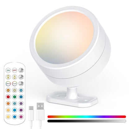 RGB LED Adjustable Accent Spotlight with Remote and USB-C Mount