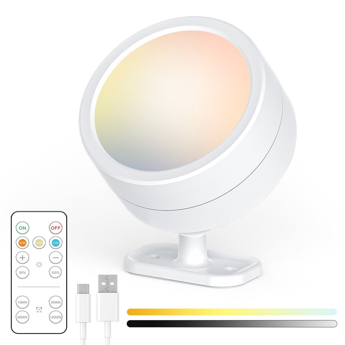 RGB LED Adjustable Accent Spotlight with Remote and USB-C Mount