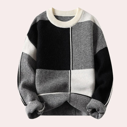 Robert | Men's Color Block Crew Neck Sweater