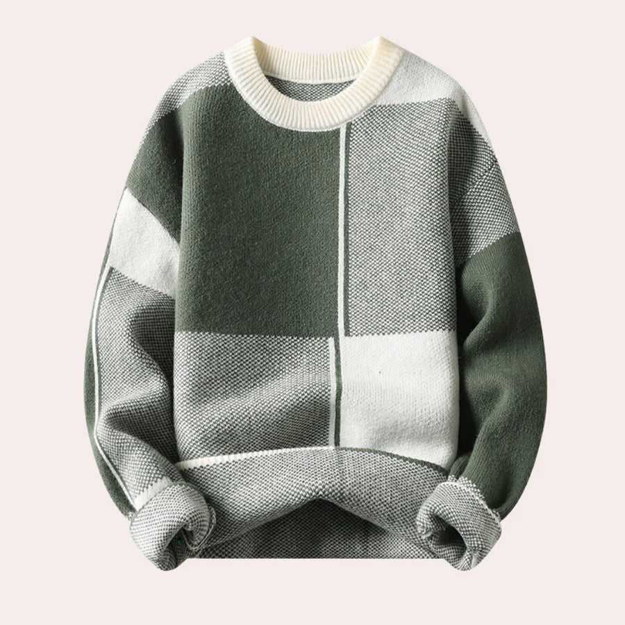 Robert | Men's Color Block Crew Neck Sweater