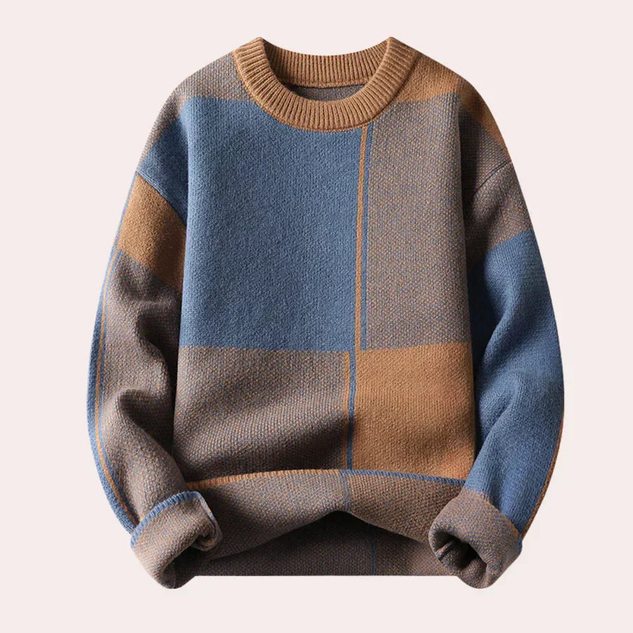 Robert | Men's Color Block Crew Neck Sweater