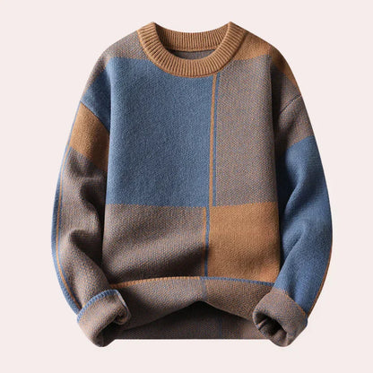 Robert | Men's Color Block Crew Neck Sweater