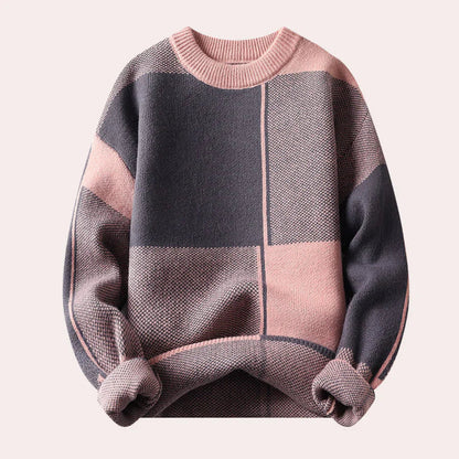 Robert | Men's Color Block Crew Neck Sweater