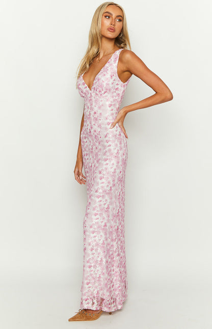 Piper | Elegant Sleeveless Wedding Dress with Floral Design for Women - Image 4